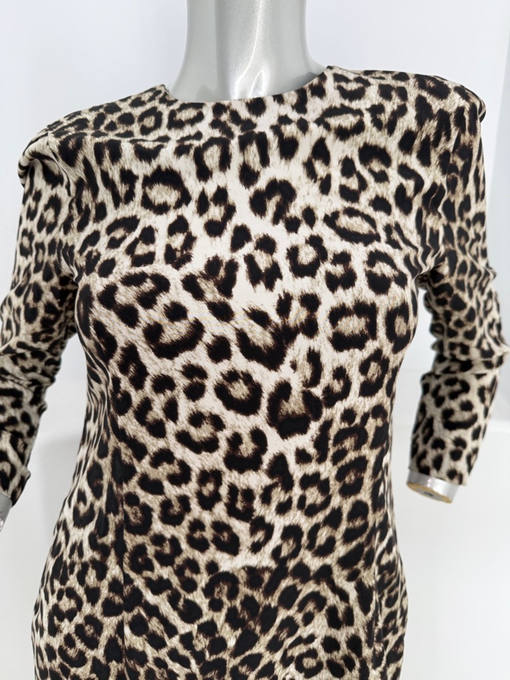 rag & bone Leopard Print Silk Long Sleeve Sheath Short Dress Beige/Black Size 6 - Picture 7 of 10